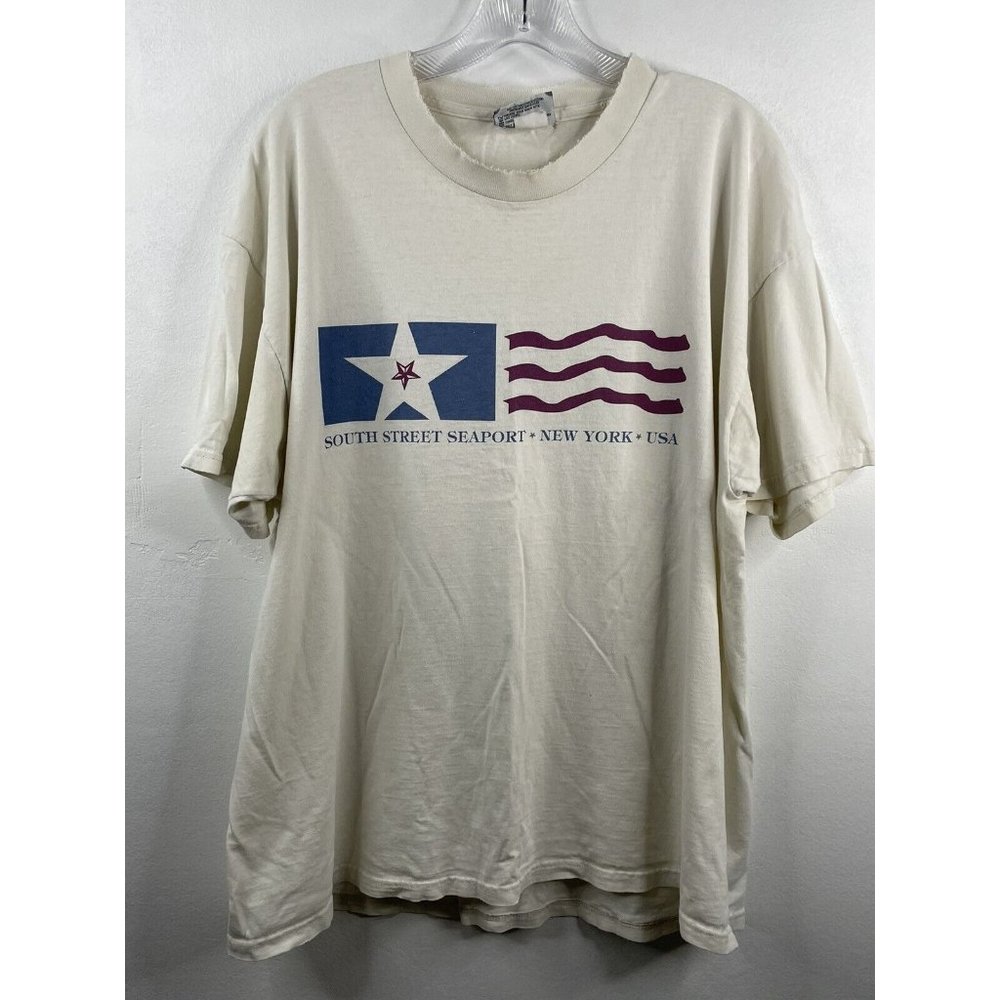Vintage South Street Seaport New York City Shirt Mens XL Distressed